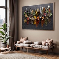 Quadro Decorativo com Moldura Colheres Tempero - Impressão 4K para Sala e Cozinha - imagem 2
