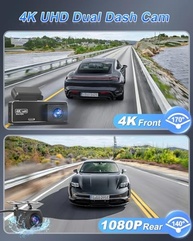 Câmera Veicular 4K Frontal e Traseira com WiFi e App - Segurança e Controle Total - imagem 3
