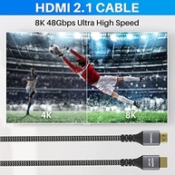 Cabo HDMI 8K Certificado (2 Unidades) - 48Gbps, Ultra HD, 8K@60Hz, 4K@120Hz, eARC, HDR, PS5, Xbox - imagem 5