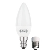 Lâmpada LED Vela C37 Leitosa 4W 3000K E14 Autovolt com Adaptador E27 - Iluminação Aconchegante - imagem 1