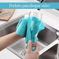 Conjunto de Panos de Microfibra Multiuso 5 Peças - Alta Absorção e Versatilidade para Limpeza - imagem 3