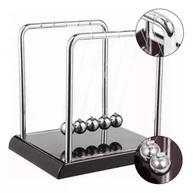 Pêndulo de Newton Decorativo com 5 Esferas Metálicas - Base Preta 14 cm | Enfeite para Escritório, Sala e Quarto - imagem 5