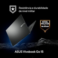 Notebook ASUS VivoBook Go 15, AMD RYZEN 5 7520U, 8GB, 512GB SSD, KeepOS, Tela 15,6" FHD, Mixed Black - E1504FA-NJ732 - imagem 5