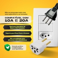 Kit 5 Adaptadores Tomada Universal 10A/20A Bivolt - Segurança e Versatilidade para Todos os Seus Aparelhos - imagem 3