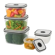 Kit 5 Potes Herméticos Premium Quadrados para Geladeira - Sem BPA, com Vedação Total para Frutas, Legumes e Refeições - imagem 2