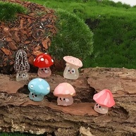 Mini Estátuas de Cogumelo - 5 Peças para Decoração de Jardim e Miniaturas - imagem 5