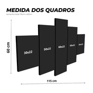 Quadro Decorativo Leão de Juda - 5 Peças Premium com Design Moderno - imagem 4