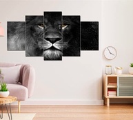 Quadro Decorativo Leão de Juda - 5 Peças Premium com Design Moderno - imagem 3