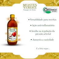 Kit com 3 Vinagre Orgânico de Maçã 530ml 5% De Acidez Puro 530ml Vinagre Montes Verdes - imagem 5