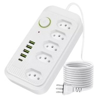 Régua de Energia Inteligente 5 Tomadas + 4 USB + 1 USB-C | Carregamento Rápido e Proteção Completa | Cabo 2m Bivolt - imagem 2