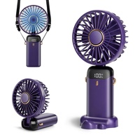 Ventilador Portátil Recarregável 5 Velocidades com Tela LED - 4000mAh, Tipo C, Dobrável 90°, para Mesa ou Pescoço - imagem 1