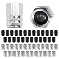 Kit 50 Tampas Válvula Pneu Carro Liga Alumínio Hexagonal - Proteção e Estilo - imagem 2