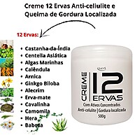 Creme 12 Ervas Anticelulite: Queima Gorduras e Reduz Medidas em 500g - imagem 1