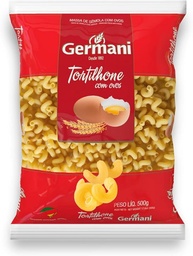 Germani Alimentos Macarrão Tortilhone Com Ovos Germani 500G Massa Tortilhone De Sêmola Com Ovos Pasta Tortiglioni All Uovo Vermelho Ressaltando O Sabor Dos Molhos Receita Caseira Desde 1892 - imagem 1