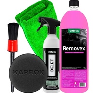 Kit Completo de Limpeza Automotiva: Removex 1,5L, Delet 500ml e Acessórios Karbox - imagem 1