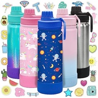 Garrafa Térmica Infantil 500ml CHILLOUT LIFE - Isolada, à Prova de Vazamento com Adesivos Personalizados - imagem 2