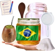 Kombucha Yerbucha Chimarrão Scoby Colônia + Tampa Voal + Frasco 500ml + Peneira e Colher de Pau - imagem 1
