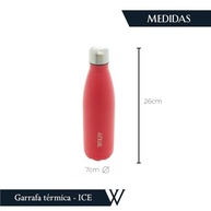Garrafa Térmica Wolff Ice 500ml - Aço Inox Vermelha com Parede Dupla - imagem 3
