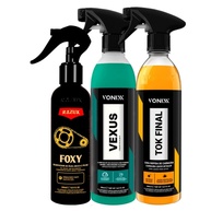 Kit Limpeza Pesada Vonixx: Vexus Limpa Motores 500ml, Foxy Limpador Corrente 240ml e Tok Final Carnaúba 500ml - imagem 1