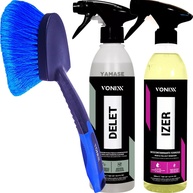 Kit Limpeza Completa Vonixx: Delet Limpa Pneu 500ml, Izer Limpa Rodas e Escova Média - imagem 1