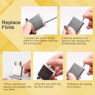 CooBigo Flints de Isqueiro Preto 500Pcs E Pavios de Isqueiro 20Pcs, Pedra de Sílex de Ferrocério para Reparo de Isqueiros, Adequado para Isqueiros A Gasolina Ou Gás - imagem 5