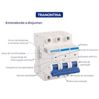 Tramontina Disjuntor TDJ3 3P 50A 3kA curva C - imagem 4