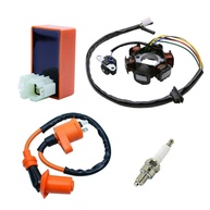 Kit Bobina de Ignição + Magneto Stator 6 Pinos + Vela A7TC para Motores GY6 49cc 50cc - imagem 1