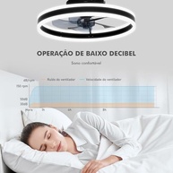 Ventilador de Teto com Luz LED 50cm - Motor DC Silencioso, 6 Velocidades, Reversível e Controle Remoto - imagem 4