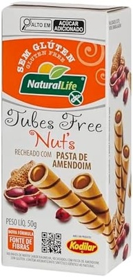 Tubes Free Natural Life - Recheado com Pasta de Amendoim - Sem Glúten - 50g - imagem 1