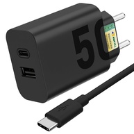 Carregador Turbo 50W Tipo C + USB: Carregamento Ultra Rápido para Android e iOS - imagem 1
