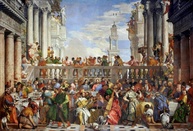 Bodas de Caná de Paolo Veronese - Tela Canvas 50x74 - Obra de Arte para Decoração Elegante - imagem 1