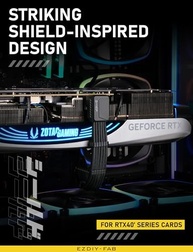 EZDIY-FAB Shield PCIE 5.1 16 Pinos 12VHPWR: Extensão GPU 90° para RTX 40/50 - imagem 3