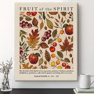 Fruit of the Spirit - Arte de Parede Cristã com Versículo Gálatas 5:22 | Tela emoldurada 20x25cm - imagem 1