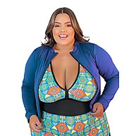 Casaco Fitness Plus Size com Zíper para Curves Feminino 44 a 54 - imagem 3