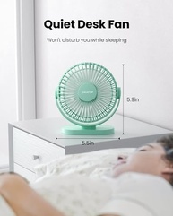 Ventilador de Mesa USB Gaiatop 5,5" Silencioso 3 Velocidades Verde - imagem 3