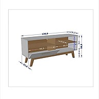 Rack Paládio Preto Fosco com Pés de Madeira Maciça para TV até 55” - imagem 2