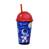 Copo com Canudo e Tampa 550ml Estampas Variadas - Astronauta | Seguro, Divertido e Ideal para Crianças - imagem 1