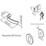 Fechadura ZM Victoria Cromada para Máquina 55mm - Segurança e Estilo para sua Porta - imagem 5