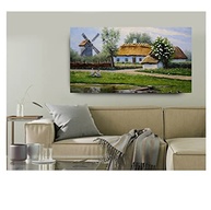 Quadro Decorativo Paisagem com Moinho de Vento 55x100cm - Transforme seu Ambiente com Estilo - imagem 3