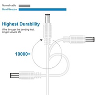 Wefomey Cabo Extensor DC 3m 5.5x2.1mm Universal 12V para Câmeras de Segurança (Pacote com 2) - imagem 3