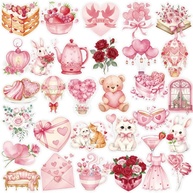 56 Adesivos PET Rosa Aesthetic: Personalize com Estilo! - imagem 1