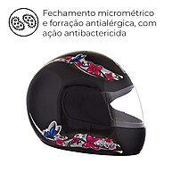 Capacete Liberty Four Girls Preto com Viseira Cristal Tamanho 56 - imagem 2