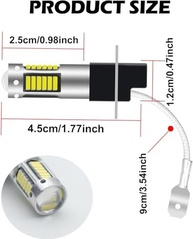 Lâmpada Neblina LED H3 5630 10SMD 30 Chips - Luz Branca Fria para Carros DC9-16V (Par) - imagem 5