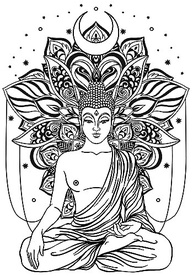 Adesivo de Parede Buda Meditação Yoga Flor de Lótus 57x81cm - Estilo Budista para Paz Interior - imagem 4