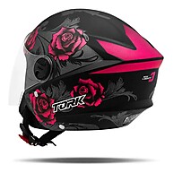 Capacete Aberto New Liberty 3 Flowers Rosa Pro Tork 58cm - imagem 2