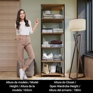 Guarda-Roupa Closet Modulado Valencia 59cm Rustic/Preto Madesa - Organize com Estilo e Funcionalidade - imagem 5