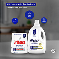 Lava Roupas Sem Perfume Brilhante 4kg + Amaciante Comfort 5L - imagem 2