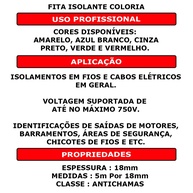 Fita Isolante Anti Chama: Kit 10 Rolos 5m - imagem 2