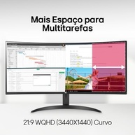Monitor LG 34" 100Hz 5ms UltraWide Curvo 34WR50QC-B.AWZM - imagem 4