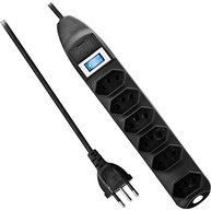 Filtro de Linha Fortrek 6 Tomadas 2P+T Preto - Proteção e Praticidade para Seus Equipamentos - imagem 3